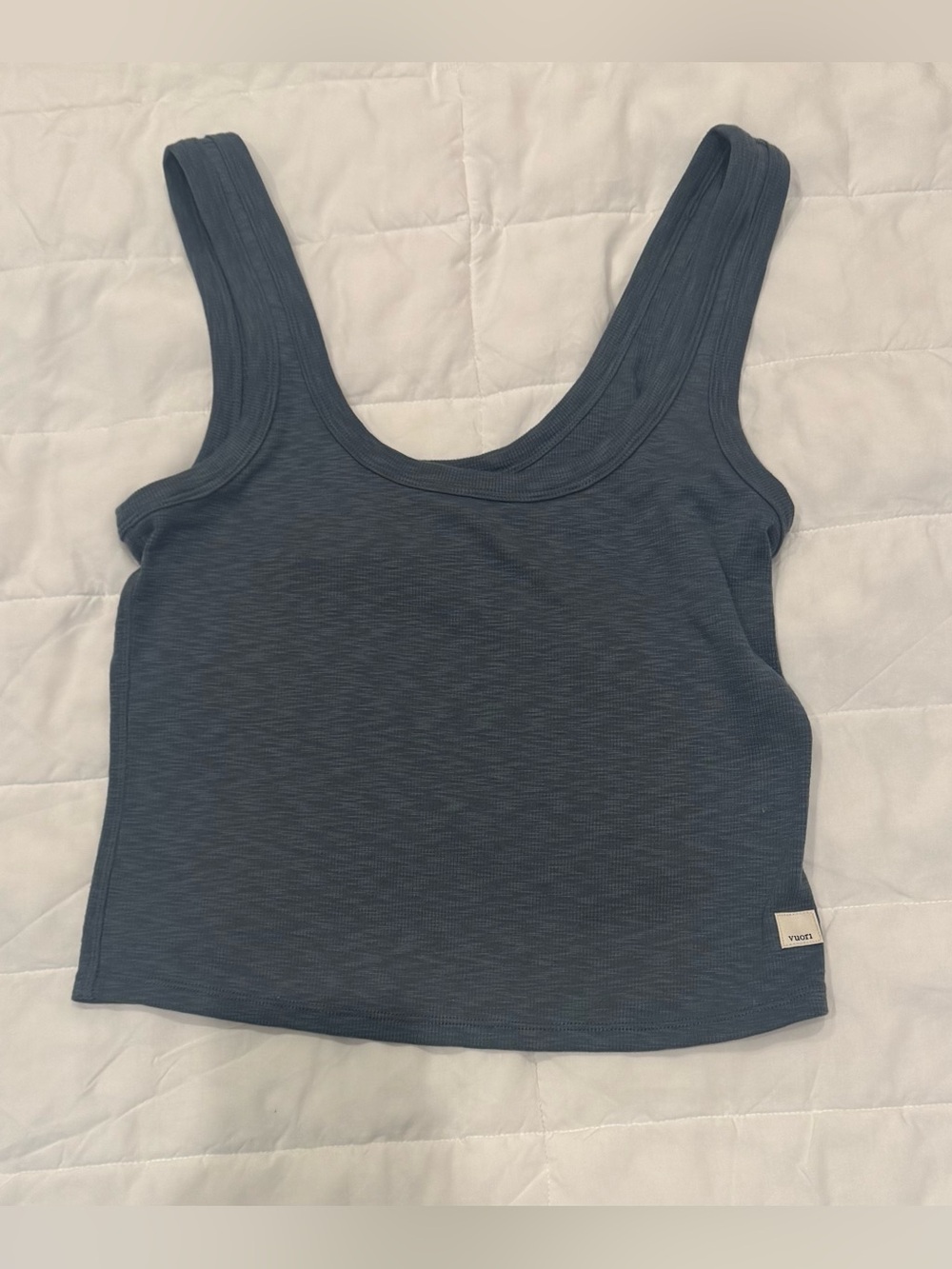 Vuori Ribbed Scoop Crop Tank Top M